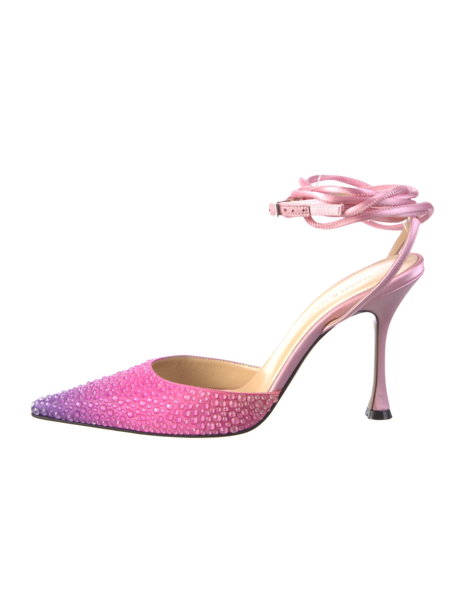 Mach & Mach Satin Tie-Dye Print D'Orsay Pumps