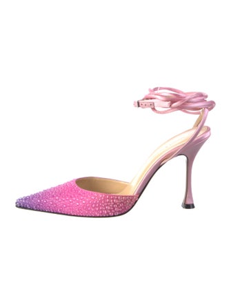 Mach & Mach Satin Tie-Dye Print D'Orsay Pumps