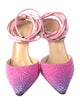 Mach & Mach Satin Tie-Dye Print D'Orsay Pumps