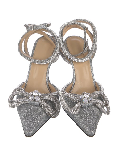 Mach & Mach Glitter Animal Print Slingback Pumps