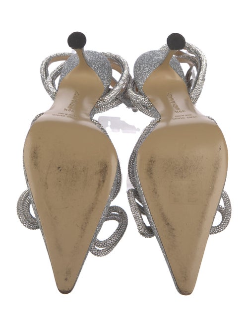 Mach & Mach Glitter Animal Print Slingback Pumps