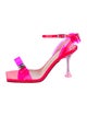 Mach & Mach Patent Leather Bow Accents Sandals