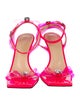 Mach & Mach Patent Leather Bow Accents Sandals