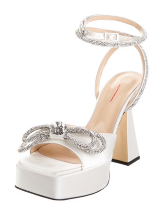 Mach & Mach Satin Bow Accents Sandals