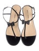 Mach & Mach Patent Leather Bow Accents T-Strap Sandals