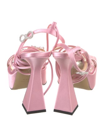 Mach & Mach Satin Crystal Embellishments Sandals
