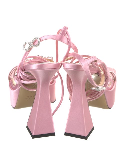 Mach & Mach Satin Crystal Embellishments Sandals