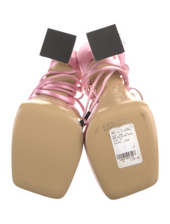 Mach & Mach Satin Crystal Embellishments Sandals