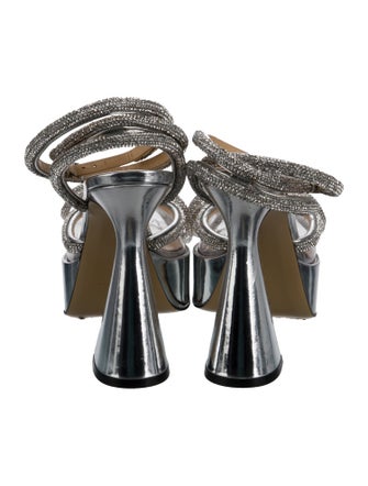 Mach & Mach Patent Leather Bow Accents Slingback Pumps