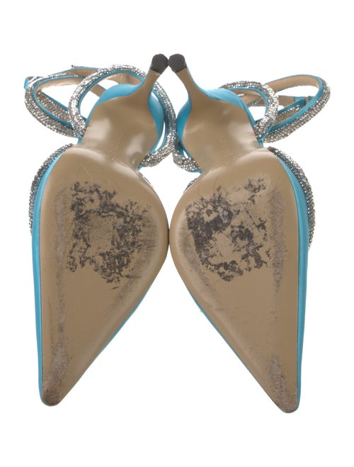 Mach & Mach Satin Bow Accents Slingback Pumps