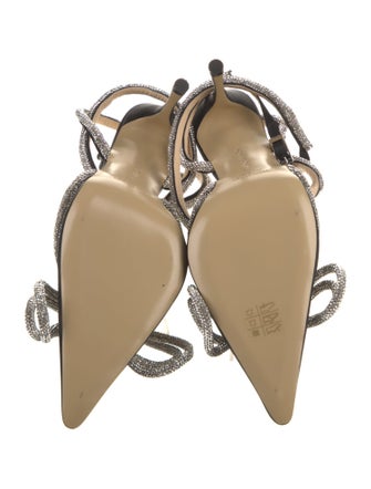 Mach & Mach Satin Bow Accents D'Orsay Pumps
