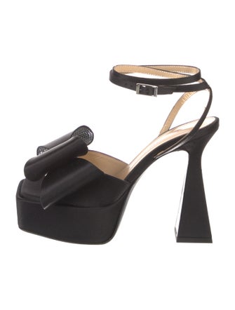 Mach & Mach Satin Bow Accents Sandals