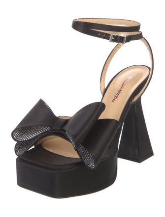 Mach & Mach Satin Bow Accents Sandals