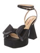 Mach & Mach Satin Bow Accents Sandals