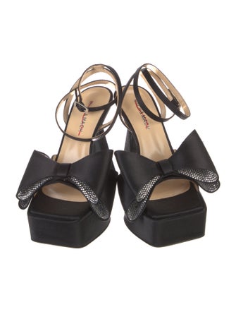 Mach & Mach Satin Bow Accents Sandals