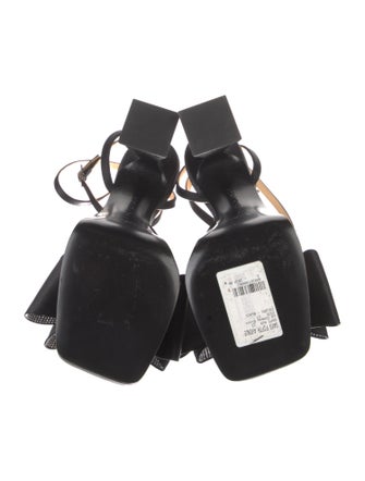 Mach & Mach Satin Bow Accents Sandals