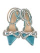Mach & Mach Satin Bow Accents Slingback Pumps