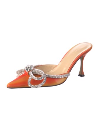 Mach & Mach Leather Bow Accents Mules