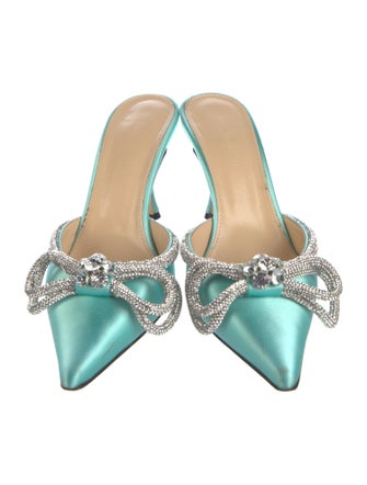 Mach & Mach Patent Leather Bow Accents Mules