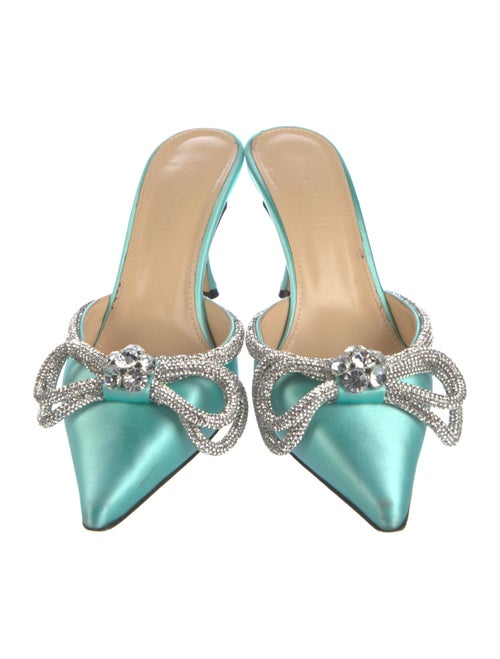 Mach & Mach Patent Leather Bow Accents Mules