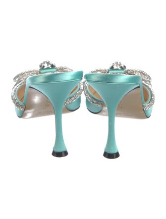 Mach & Mach Patent Leather Bow Accents Mules