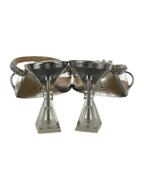 Mach & Mach Patent Leather Crystal Embellishments Slides