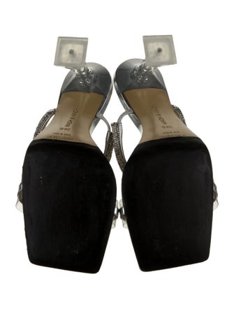 Mach & Mach Patent Leather Crystal Embellishments Slides