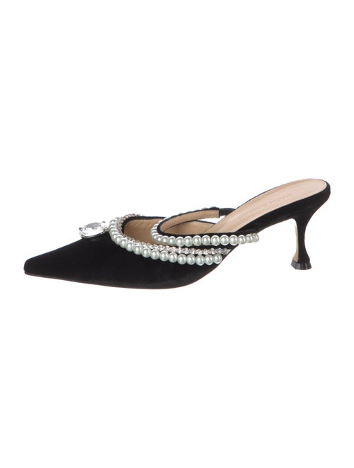 Mach & Mach Velvet Crystal Embellishments Mules