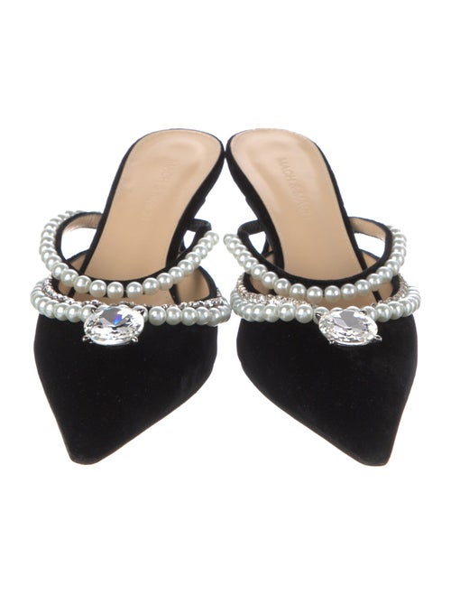 Mach & Mach Velvet Crystal Embellishments Mules