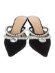 Mach & Mach Velvet Crystal Embellishments Mules