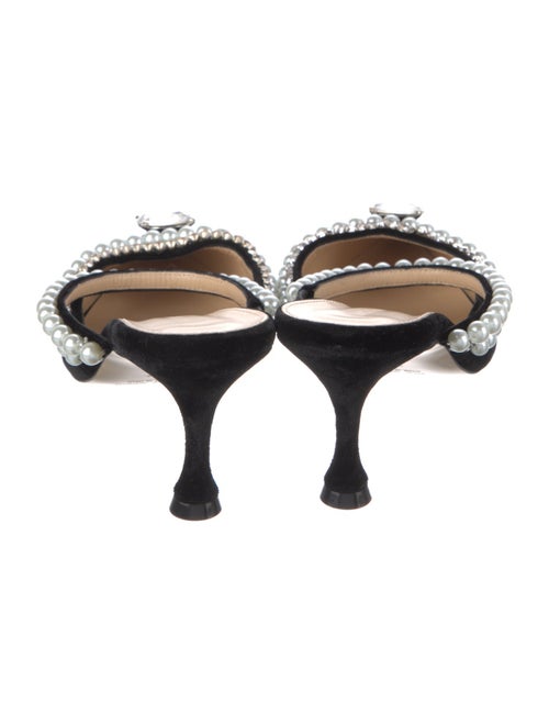 Mach & Mach Velvet Crystal Embellishments Mules