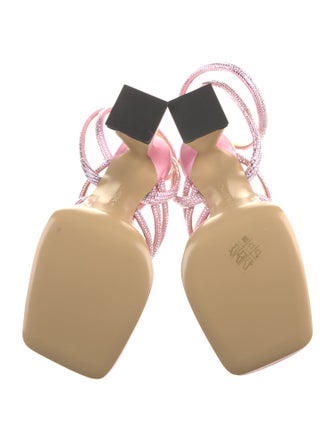 Mach & Mach Satin Crystal Embellishments Sandals