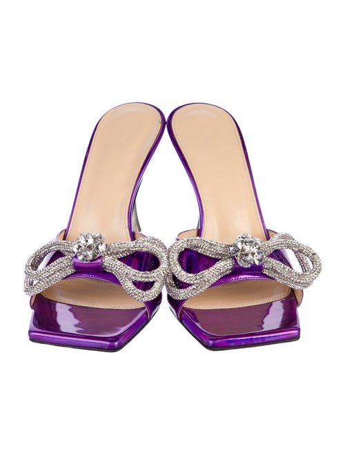 Mach & Mach Patent Leather Animal Print Slides