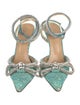 Mach & Mach Satin Bow Accents D'Orsay Pumps