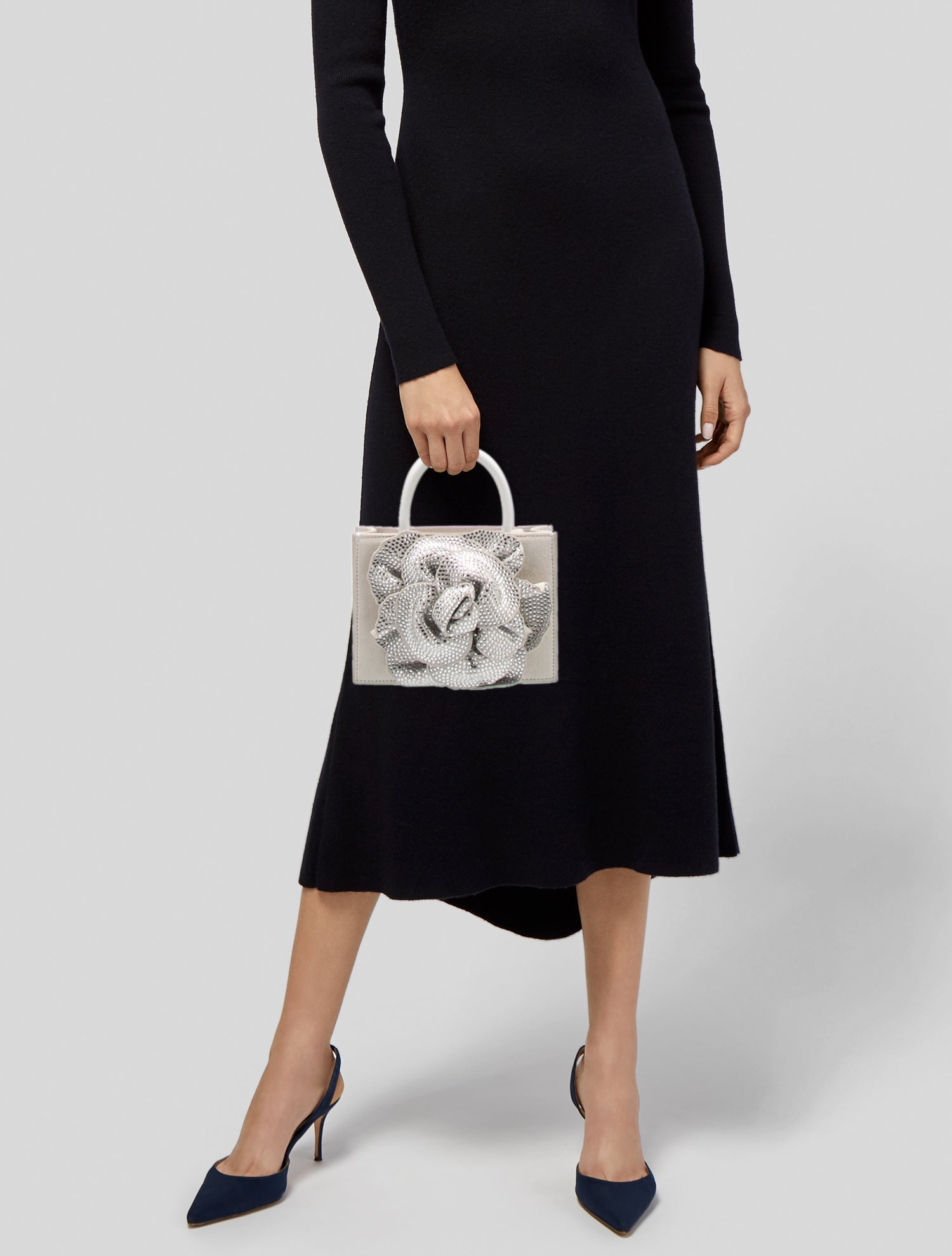 Mach & Mach Suede Top Handle Bag