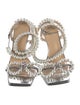 Mach & Mach Faux Pearl Accents Leather Sandals