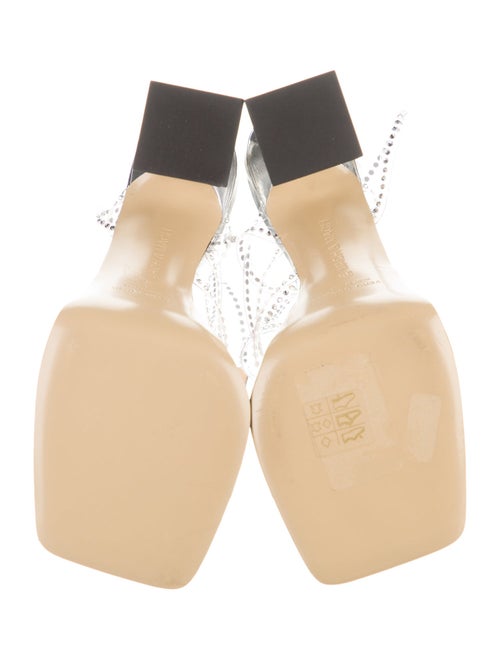 Mach & Mach Leather Crystal Embellishments Sandals