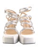 Mach & Mach Satin Crystal Embellishments Sandals