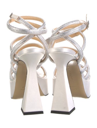 Mach & Mach Satin Crystal Embellishments Sandals
