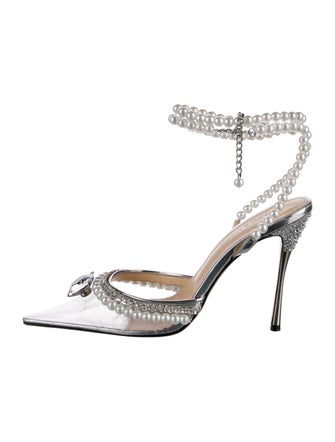 Mach & Mach PVC Crystal Embellishments D'Orsay Pumps