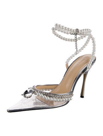 Mach & Mach PVC Crystal Embellishments D'Orsay Pumps