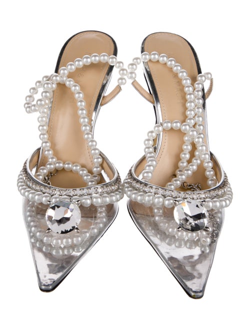 Mach & Mach PVC Crystal Embellishments D'Orsay Pumps