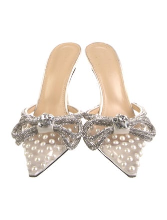 Mach & Mach Faux Pearl Accents PVC Mules