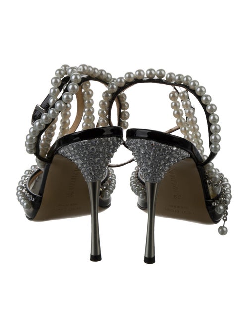 Mach & Mach PVC Crystal Embellishments T-Strap Pumps