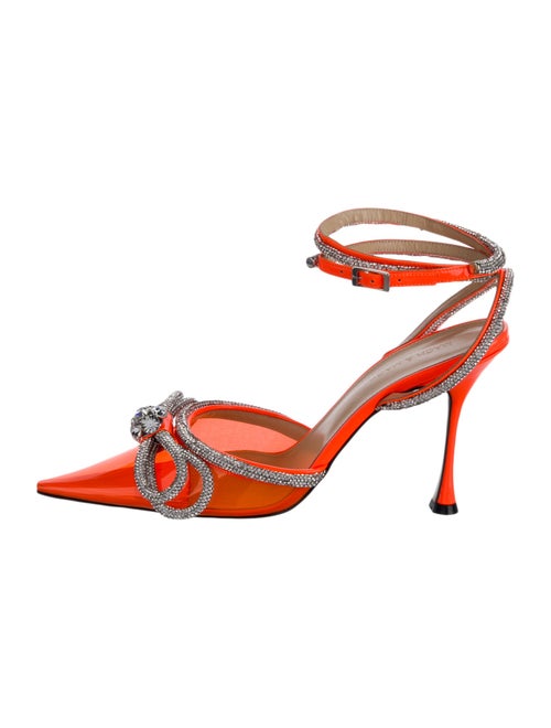 Mach & Mach PVC Crystal Embellishments Slingback Pumps