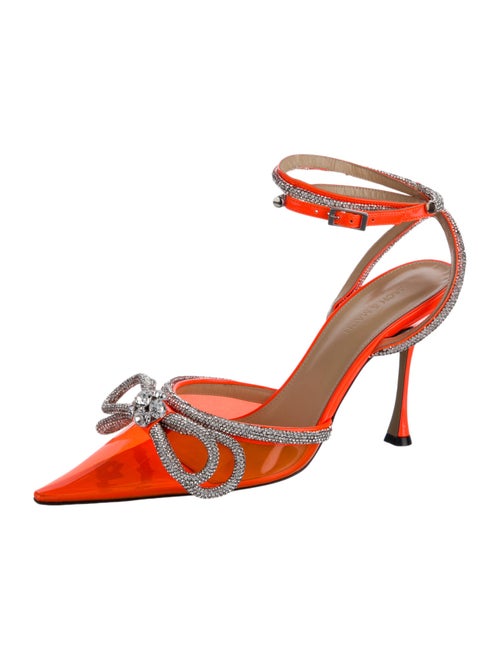 Mach & Mach PVC Crystal Embellishments Slingback Pumps