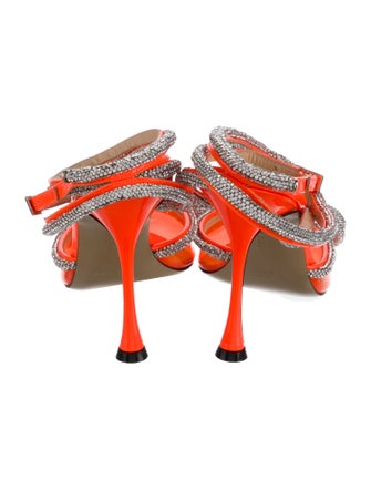 Mach & Mach PVC Crystal Embellishments Slingback Pumps