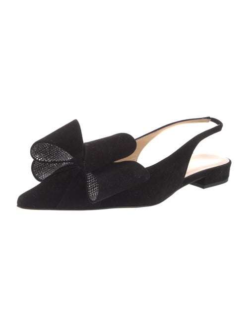 Mach & Mach Suede Bow Accents Slingback Flats
