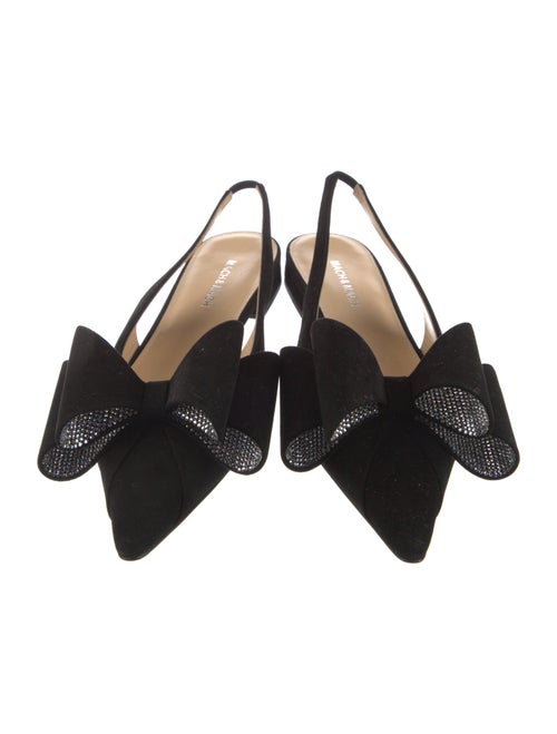 Mach & Mach Suede Bow Accents Slingback Flats