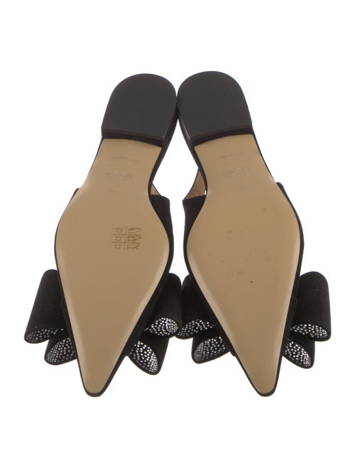 Mach & Mach Suede Bow Accents Slingback Flats